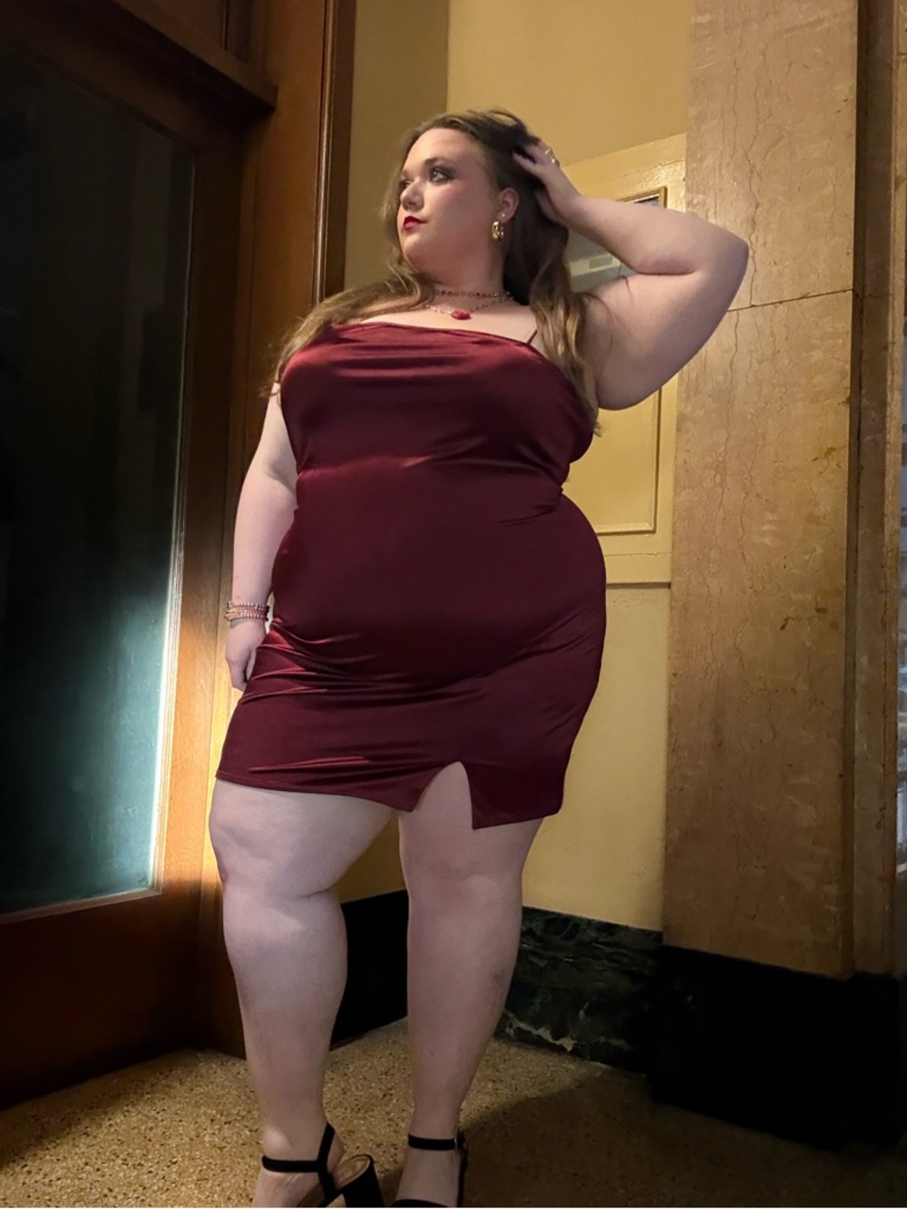 Rue21 Strapless Mini Slip Dress in Burgundy